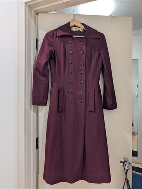 Vintage Women's Tailored Plum Long Coat Dress from Tokyo